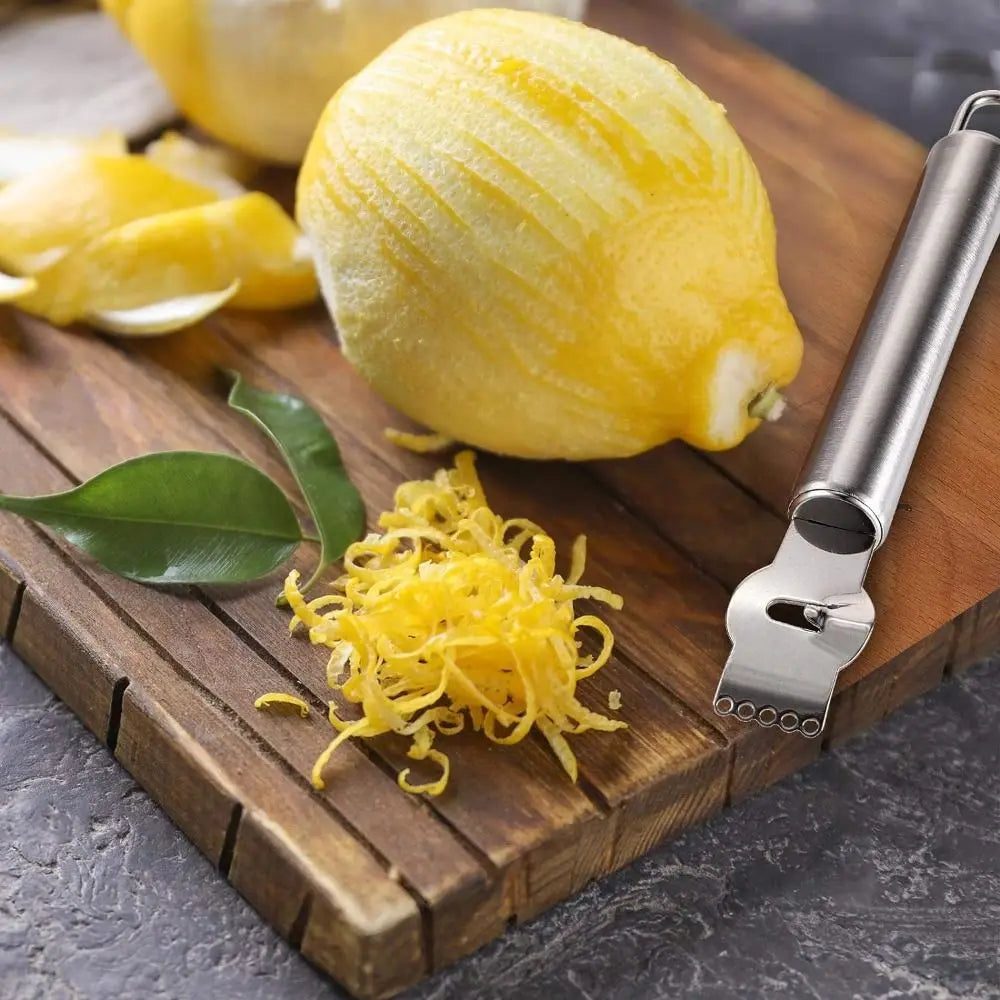 Stainless Steel Lemon Zest Peeler Portable Kitchen Gadgets Peeling Tool Lemon Zester Grater Bar Accessories