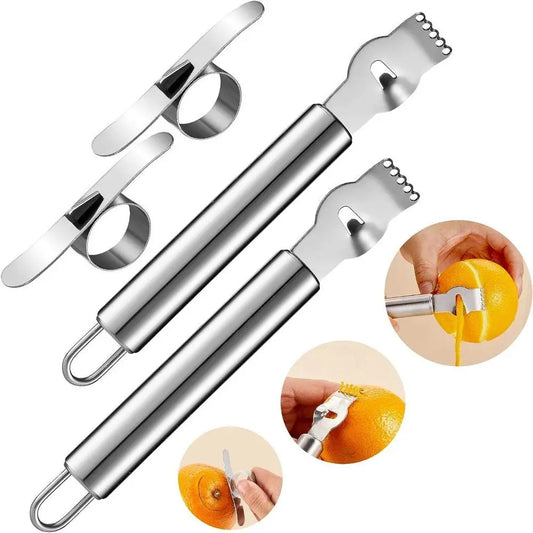 Stainless Steel Lemon Zest Peeler Portable Kitchen Gadgets Peeling Tool Lemon Zester Grater Bar Accessories